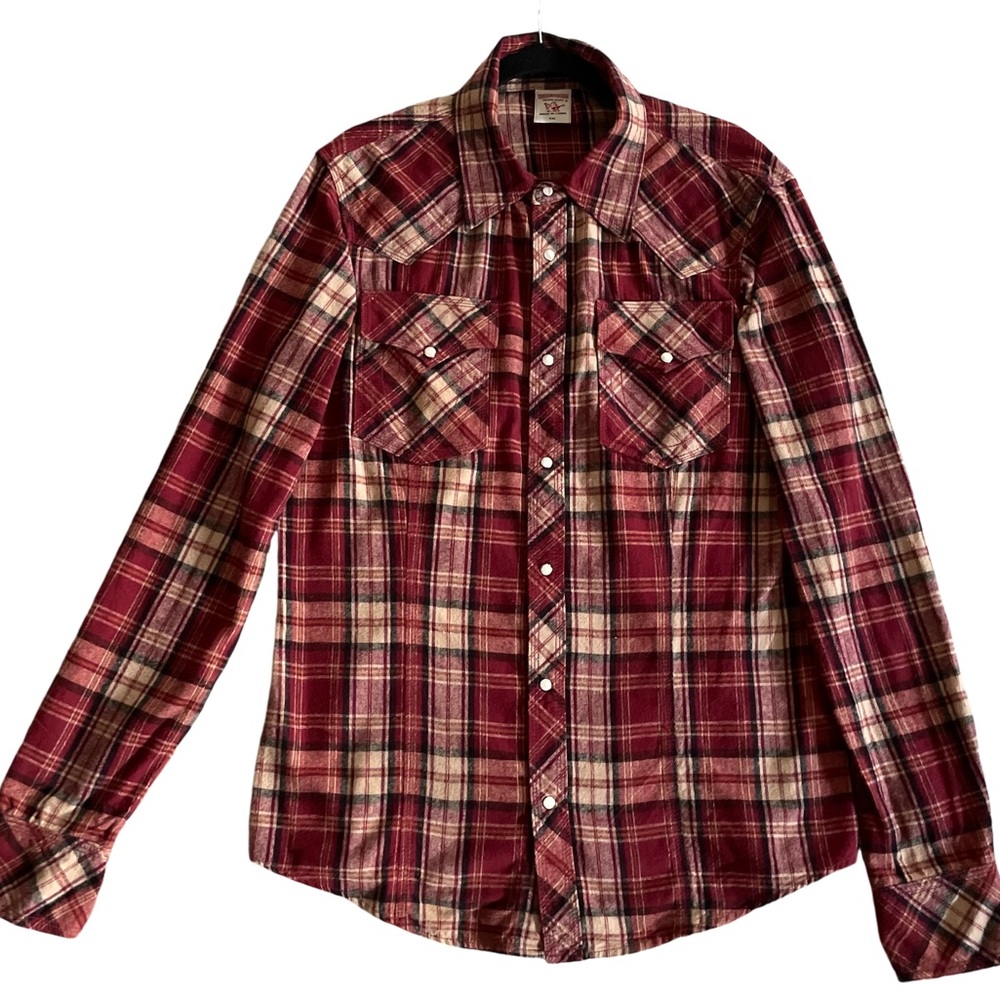 True religion men’s flannel long sleeve shirt pearl snap buttons size 2X